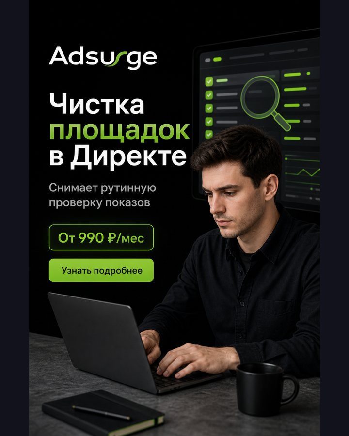 Чистка площадок в Директе — вариант 1